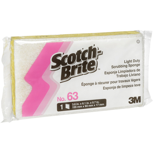 Scotch-Brite Light-Duty Scrub Sponge, Cellulose/Scrubbing, 3-1/2" W x 6" L Meunier Outillage Industriel