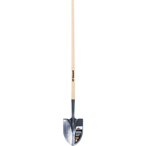 Pro Round Point Shovel, Tempered Steel Blade, Wood, Straight Handle Meunier Outillage Industriel