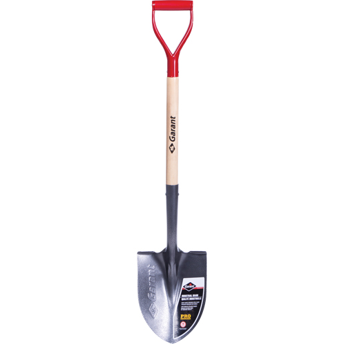 Pro Round Point Shovel, Tempered Steel Blade, Wood, D-Grip Handle Meunier Outillage Industriel