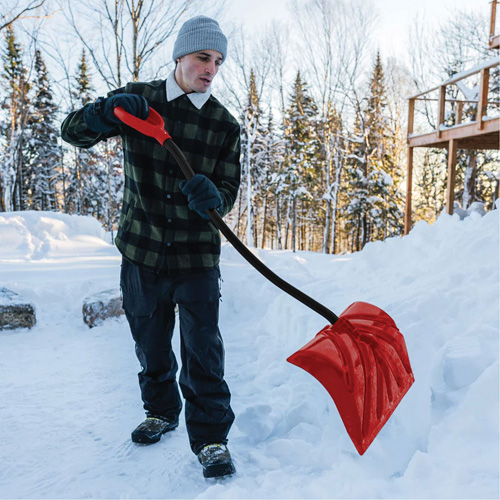 Yukon Snow Shovel, Polypropylene Blade, 18" Wide, Ergonomic D-Grip Handle Meunier Outillage Industriel