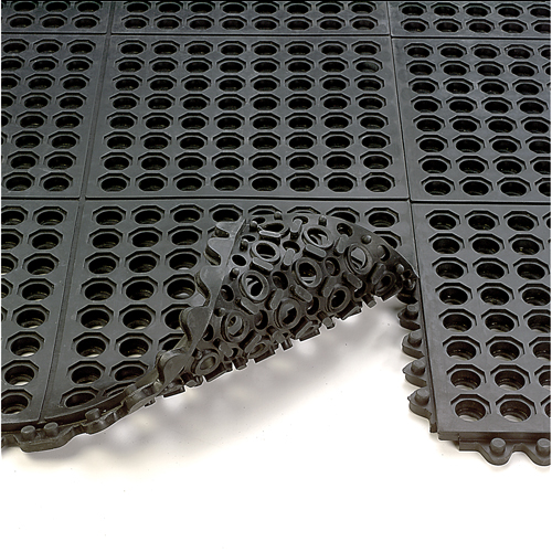24/Seven&reg; Matting, Rubber, 3' W x 3' L, 5/8" Thick, Black Meunier Outillage Industriel