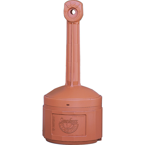 Smokers Cease-Fire&reg; Cigarette Butt Receptacle, Free-Standing, Plastic, 4 US gal. Capacity, 38-1/2" Height Meunier Outillage Industriel