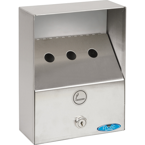 Cendriers, Montage mural, Acier inoxydable, Capacit&eacute; 1 litre, Hauteur 9" Meunier Outillage Industriel