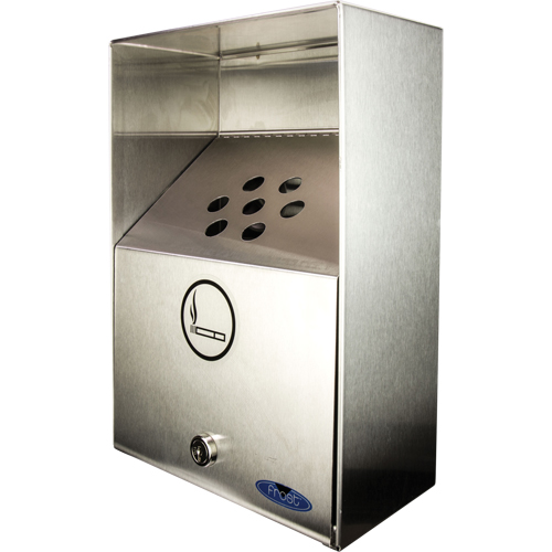 Smoking Receptacles, Wall-Mount, Stainless Steel, 3.3 Litres Capacity, 13-1/2" Height Meunier Outillage Industriel
