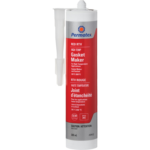 Hi-Temp Red RTV Gasket Maker, 300 ml, Tube, Red Meunier Outillage Industriel