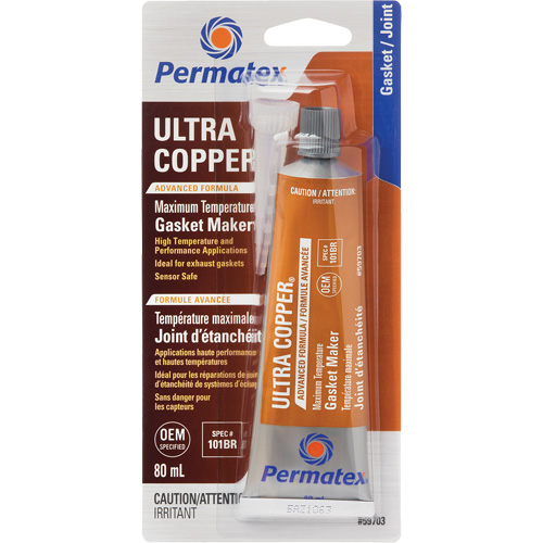 Ultra Copper&reg; Gasket Maker, 80 ml, Tube, Copper Meunier Outillage Industriel