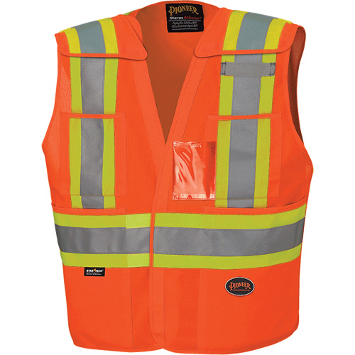 6930 Drop Shoulder Tear-Away Safety Vest, High Visibility Orange, Large/X-Large, Polyester Meunier Outillage Industriel