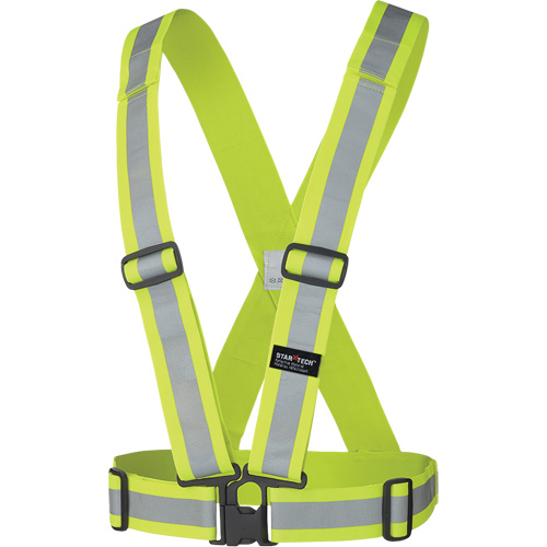 5592 Elastic Safety Harness, High Visibility Lime-Yellow, Silver Reflective Colour, One Size Meunier Outillage Industriel