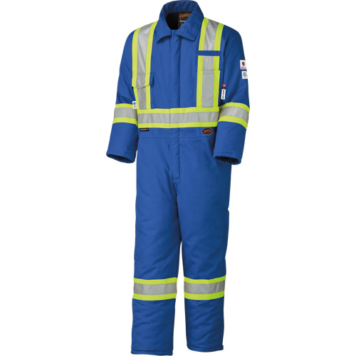 5522A Combinaison de s&eacute;curit&eacute; &agrave; haute visibilit&eacute; ignifuge et anti-arcs &eacute;lectriques, Taille 2T-Grand, Bleu royal, 58 cal/cm² Meunier Outillage Industriel