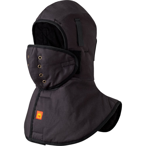 5565A Heavy-Duty Flame Resistant Long Neck Hardhat Liner, Black, Cotton Meunier Outillage Industriel