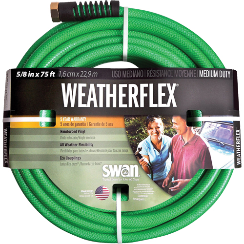 Weatherflex Medium Duty Garden Hoses, Vinyl, 5/8" dia. x 75' Meunier Outillage Industriel