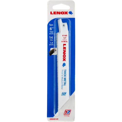 Thick Metal Reciprocating Saw Blade, Bi-Metal, 14 TPI, 6" L x 3/4" W Meunier Outillage Industriel