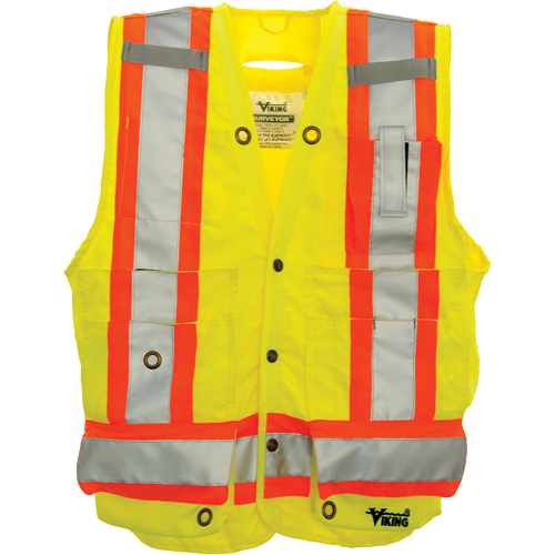 Veste de s&eacute;curit&eacute; pour arpenteur, Jaune lime haute visibilit&eacute;, Grand, Polyester Meunier Outillage Industriel