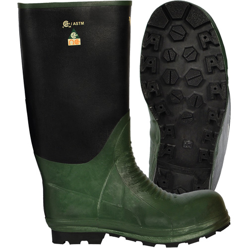 Bottes Journeyman, Caoutchouc, Embout Acier, Pointure 8, Semelle R&eacute;sistant aux perforations Meunier Outillage Industriel