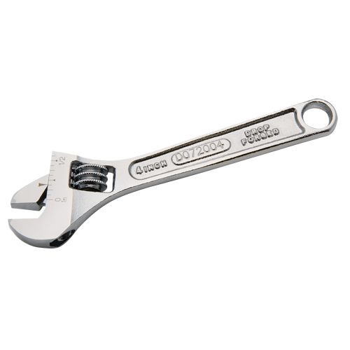 Adjustable Wrench, 4" L, 1/2" Max Width, Chrome Meunier Outillage Industriel