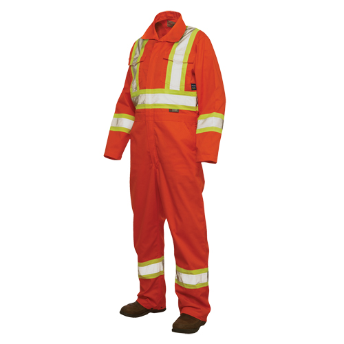 Unlined Safety Coveralls, Large, High Visibility Orange Meunier Outillage Industriel