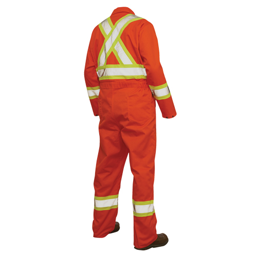 Unlined Safety Coveralls, Large, High Visibility Orange Meunier Outillage Industriel