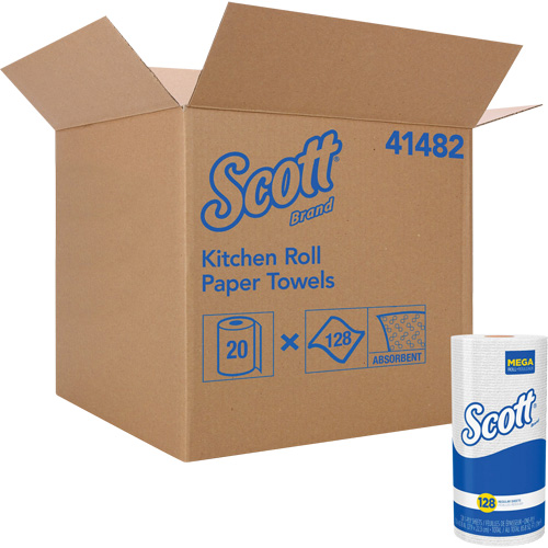 Scott&reg; Kitchen Roll Towels, 1 Ply, 128 Sheets/Roll, 11" W, 8.78" L Meunier Outillage Industriel