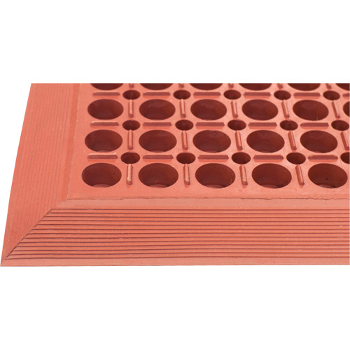 Competitor Series Mats, Slotted, 3' x 5' x 7/8", Orange, Natural Rubber Meunier Outillage Industriel