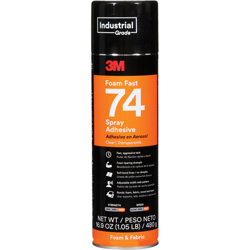 Foam Fast 74 Spray Adhesive, Clear, Aerosol Can Meunier Outillage Industriel