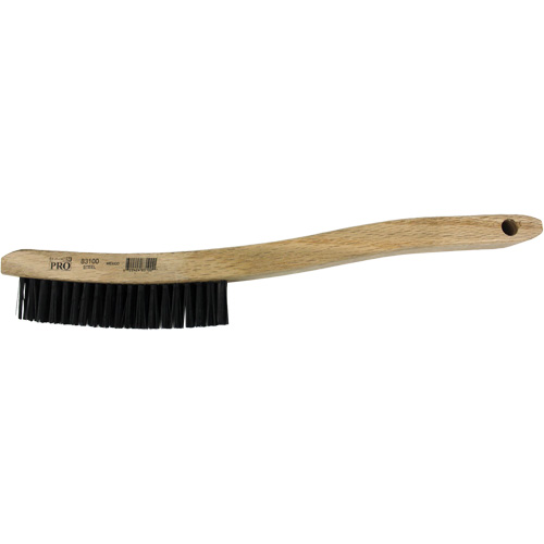Economy Curved Handle Scratch Brush, Brass, 3 x 19 Wire Rows, 13-3/4" Long Meunier Outillage Industriel