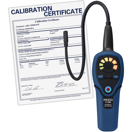 D&eacute;tecteur de fuites de r&eacute;frig&eacute;rant avec certificat de calibration Meunier Outillage Industriel