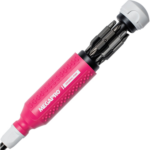 Tournevis multi embouts Original Pink 15-en-1, 8-37/50" lo, Prise Textur&eacute; Meunier Outillage Industriel