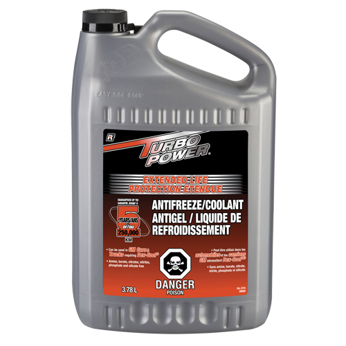 Antigel/liquide de refroidissement concentr&eacute; pour dur&eacute;e de vie prolong&eacute;e Turbo Power, 3,78 L, Gallon Meunier Outillage Industriel