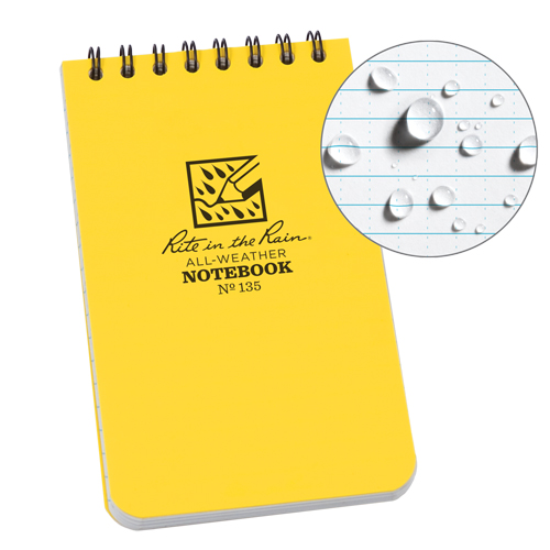 Carnet de notes de poche &agrave; spirale, Couverture souple, Jaune, 100 Pages, 3" , 5"  Meunier Outillage Industriel