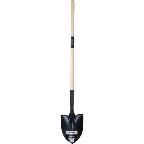 Round Point Shovel, Tempered Steel Blade, Hardwood, Straight Handle Meunier Outillage Industriel