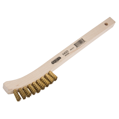 Petites brosses de nettoyage, Laiton, 2 x 9 rangs de fils, Longueur 8-5/8 Meunier Outillage Industriel