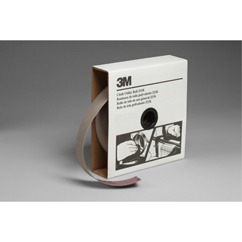 Rouleau de toile abrasive utilitaire 211K, Oxyde d'aluminium, 1-1/2" la x 150' lo, Grain 220 Meunier Outillage Industriel