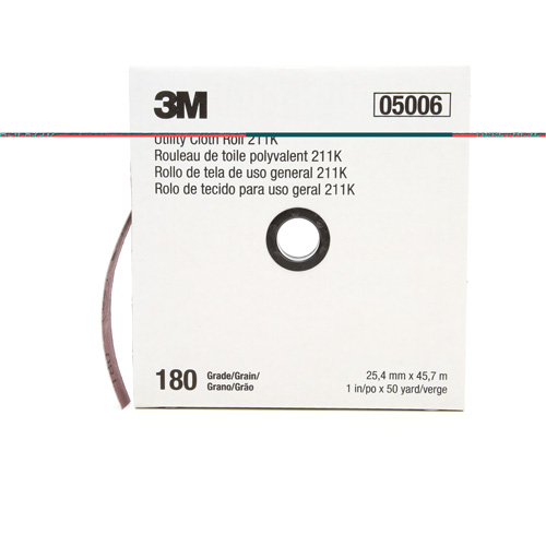 Utility Roll 211K, Aluminum Oxide, 1" W x 150' L, 180 Grit Meunier Outillage Industriel