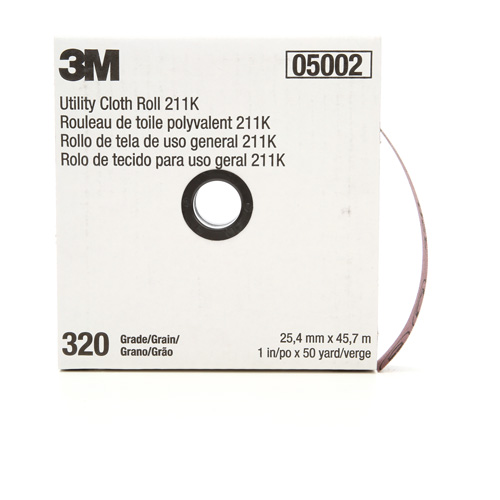 Utility Sanding Roll 211K, Aluminum Oxide, 1" W x 150' L, 320 Grit Meunier Outillage Industriel