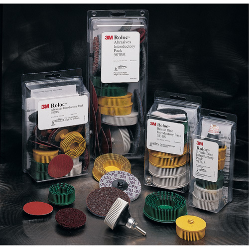 Scotch-Brite Roloc Bristle Disc Kit, Ceramic, 50, 80, 120 Grit, 2" Dia. Meunier Outillage Industriel