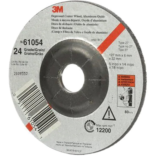 Depressed Centre Grinding Wheel, 5" x 27, Aluminum Oxide Meunier Outillage Industriel