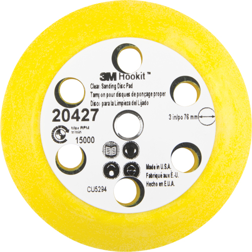 Hookit Clean Sanding Disc Pad Kit, 3" Dia. Meunier Outillage Industriel