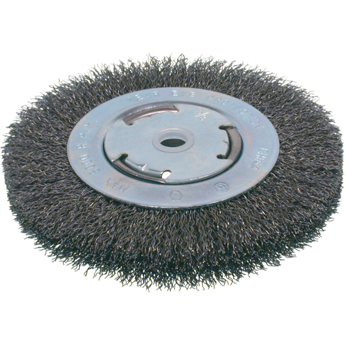 Economy Crimped Wire Wheel Brushes - Medium Face, 8" Dia., 0.008 Fill, 2" Arbor Meunier Outillage Industriel