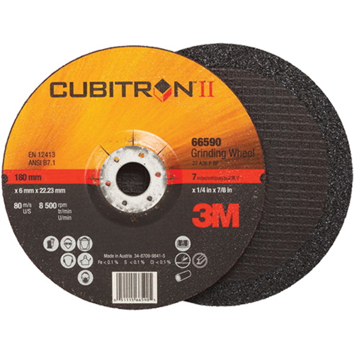 Meules &agrave; moyeu d&eacute;port&eacute; Cubitron II, 4" x 1/4", Arbre 3/8", Type 27 Meunier Outillage Industriel
