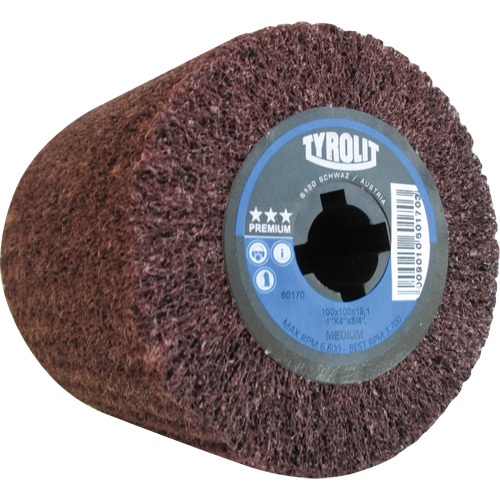 Pro-Line Surface Conditioning Drum, 4" Dia. x 4" W, 3/4" Arbor, Medium Grit, Aluminum Oxide Meunier Outillage Industriel