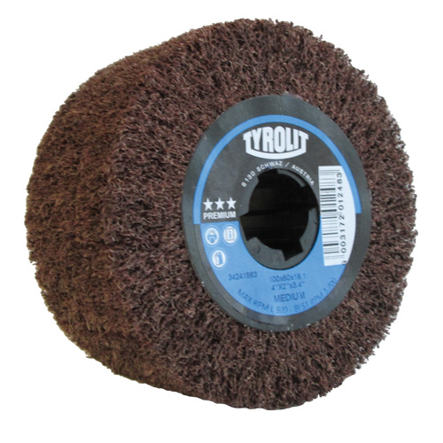 Pro-Line Surface Conditioning Drum, 4" Dia. x 2" W, 3/4" Arbor, Medium Grit, Aluminum Oxide Meunier Outillage Industriel
