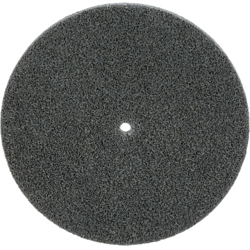 Meule unitaris&eacute;e EXL Scotch-Brite, 5" x 1/4", Arbre de 1/4", Grain de Fin, Carbure de silicium Meunier Outillage Industriel
