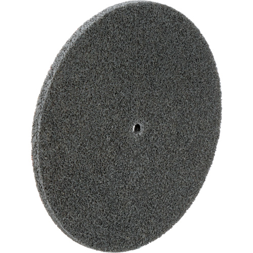 Meule unitaris&eacute;e EXL Scotch-Brite, 6" x 1/4", Arbre de 1/4", Grain de Fin, Carbure de silicium Meunier Outillage Industriel