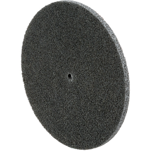 Meule unitaris&eacute;e EXL Scotch-Brite, 6" x 1/4", Arbre de 1/4", Grain de Fin, Carbure de silicium Meunier Outillage Industriel