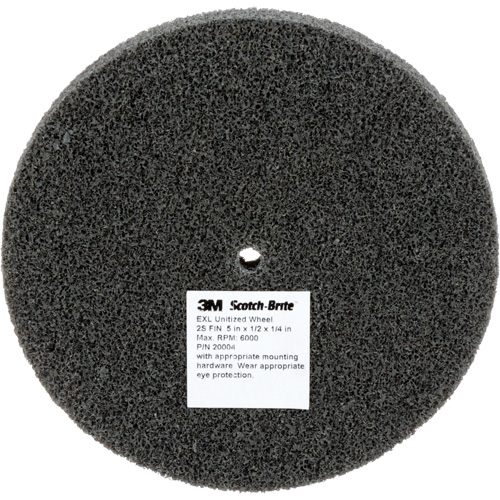 Scotch-Brite EXL Unitized Wheel, 5" x 1/2", 1/4" Arbor, Fine Grit, Silicon Carbide Meunier Outillage Industriel