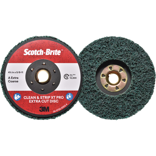 Scotch-Brite Clean & Strip XT Pro Extra Cut Disc, 4-1/2" Dia., Extra Coarse Grit, Aluminum Oxide Meunier Outillage Industriel