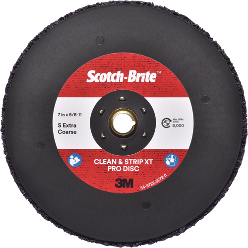 Disque  Clean and Strip  XT Pro Scotch-Brite, 7" dia., Grain Extra grossier, Carbure de silicium Meunier Outillage Industriel