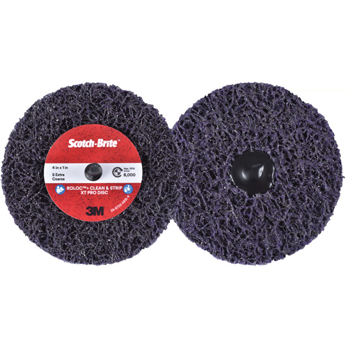 Disque  Clean and Strip  XT Pro Roloc Scotch-Brite, 4" dia., Grain Extra grossier, Carbure de silicium Meunier Outillage Industriel