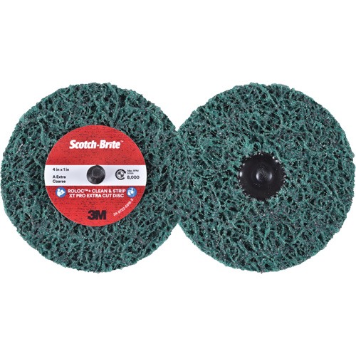 Scotch-Brite Roloc+ Clean & Strip XT Pro Extra Cut Disc, 4" Dia., Extra Coarse Grit, Aluminum Oxide Meunier Outillage Industriel