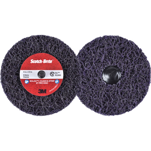 Scotch-Brite Roloc+ Clean & Strip XT Pro Disc, 4" Dia., Extra Coarse Grit, Silicon Carbide Meunier Outillage Industriel